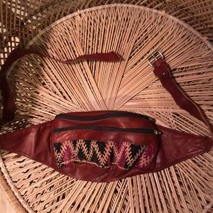 Moroccan Kilim Leather Fanny Pack